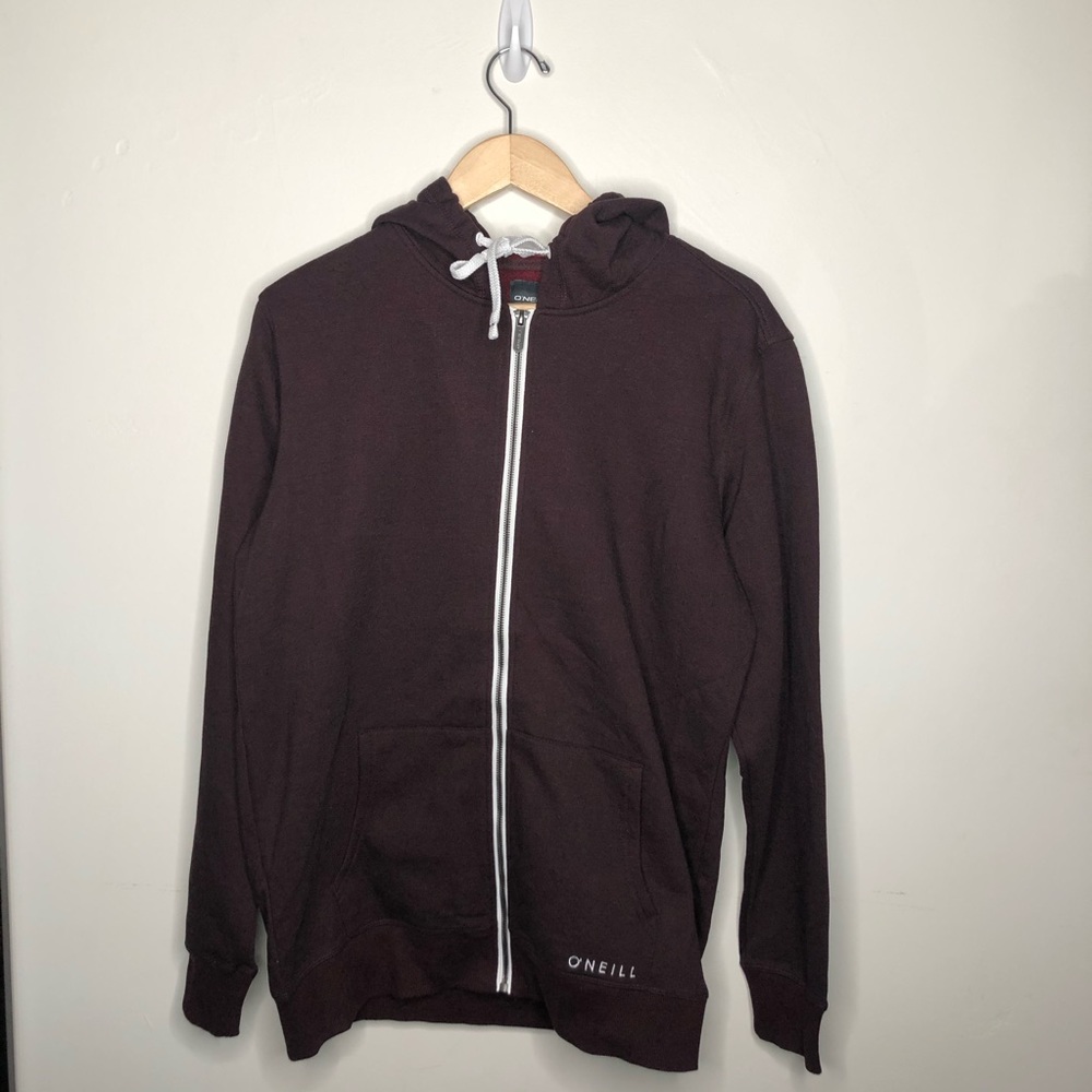 O’Neil dark burgundy zip-up hoodie